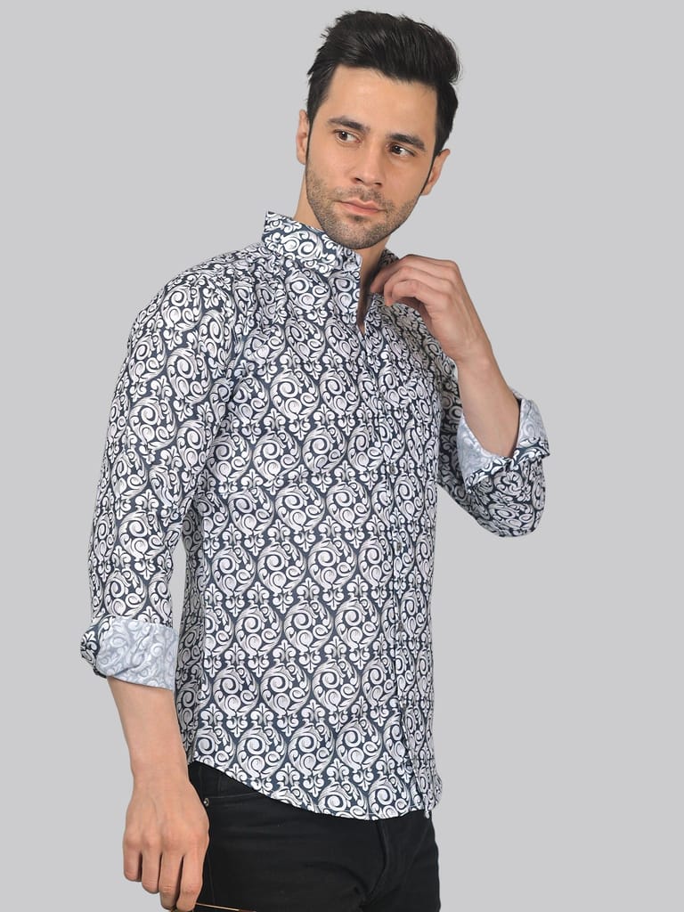 Edgy-glam Men's Printed Shirt