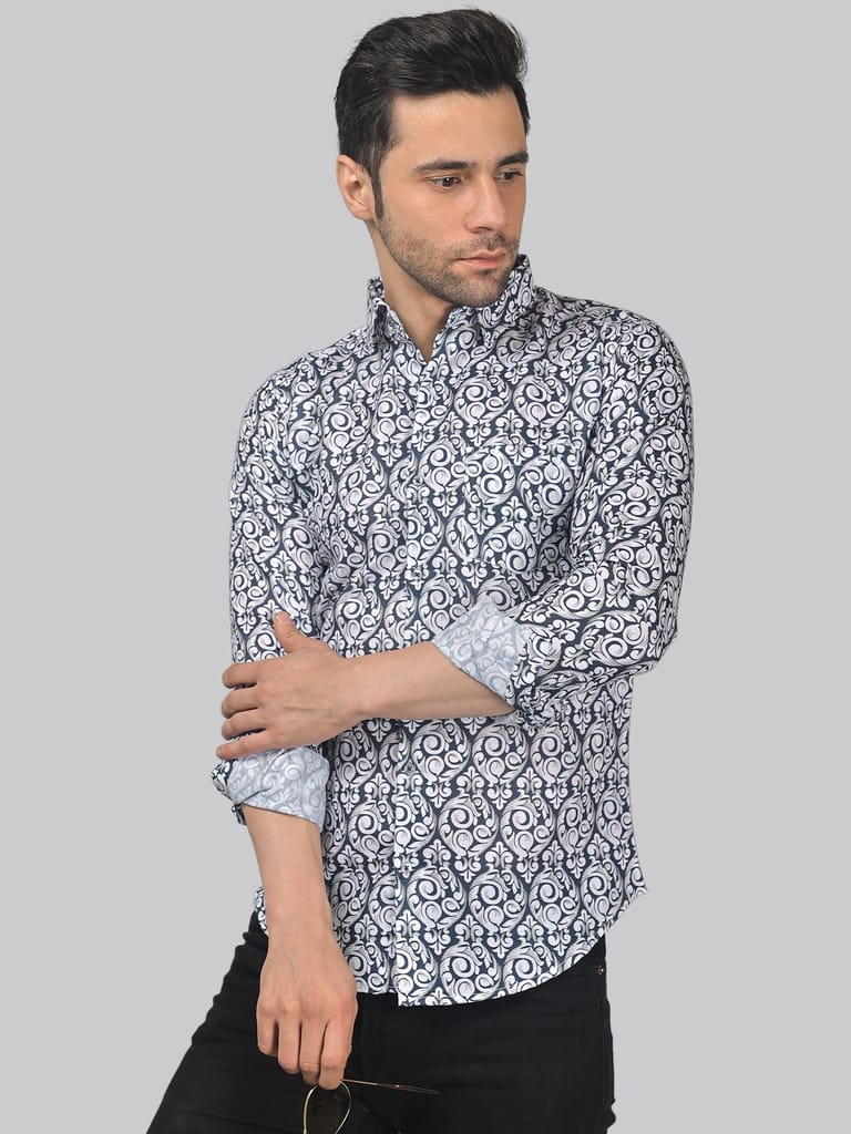 Edgy-glam Men's Printed Shirt