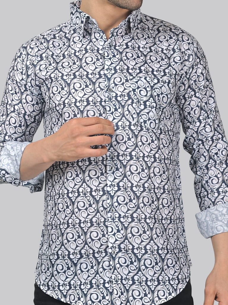Edgy-glam Men's Printed Shirt