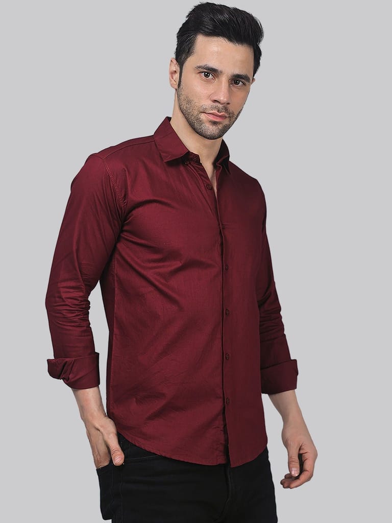 Sleek Maroon Men's Shirt