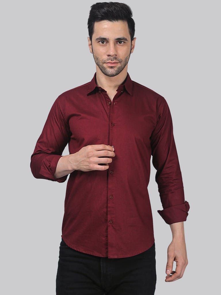 Sleek Maroon Men's Shirt