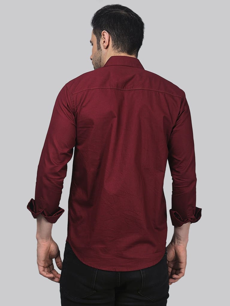 Sleek Maroon Men's Shirt