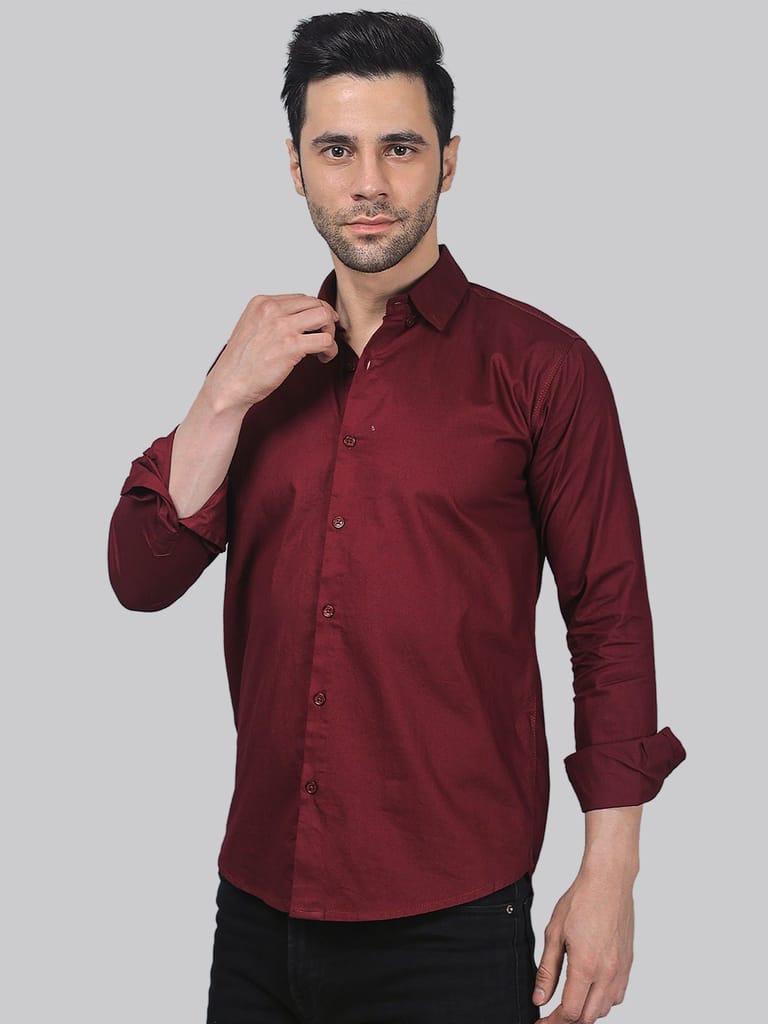 Sleek Maroon Men's Shirt