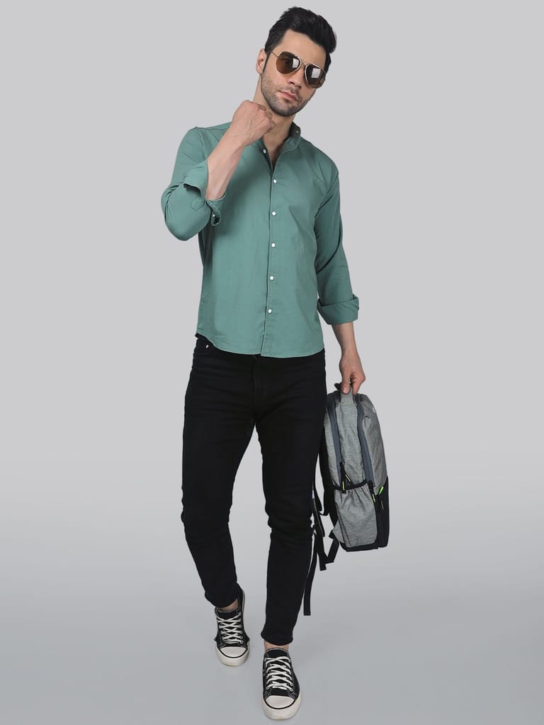 Tribal-fusion Mint-Green Men's Shirt