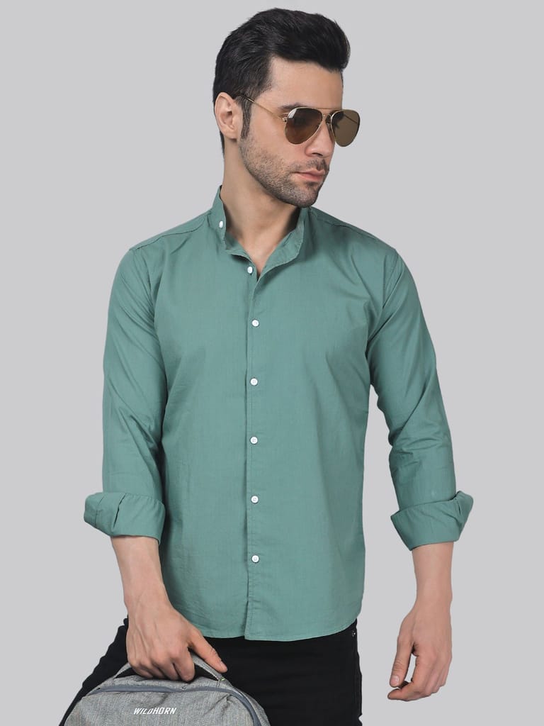 Tribal-fusion Mint-Green Men's Shirt