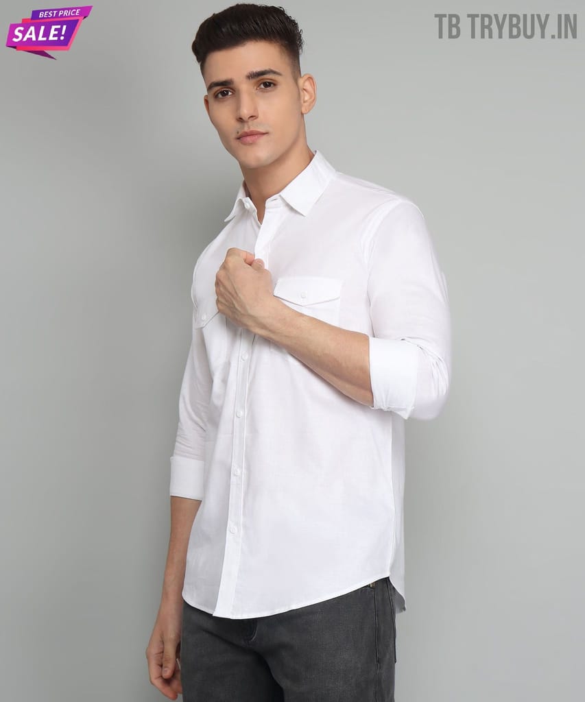 White Double Pocket Shirt