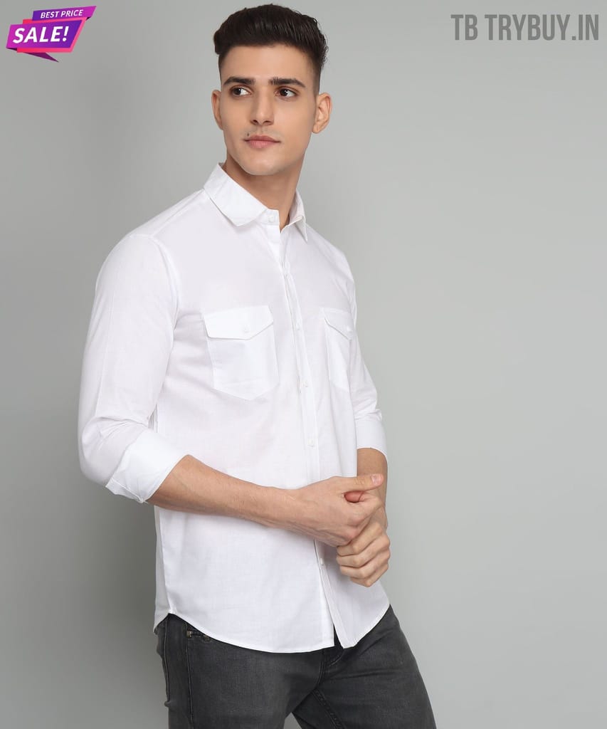White Double Pocket Shirt