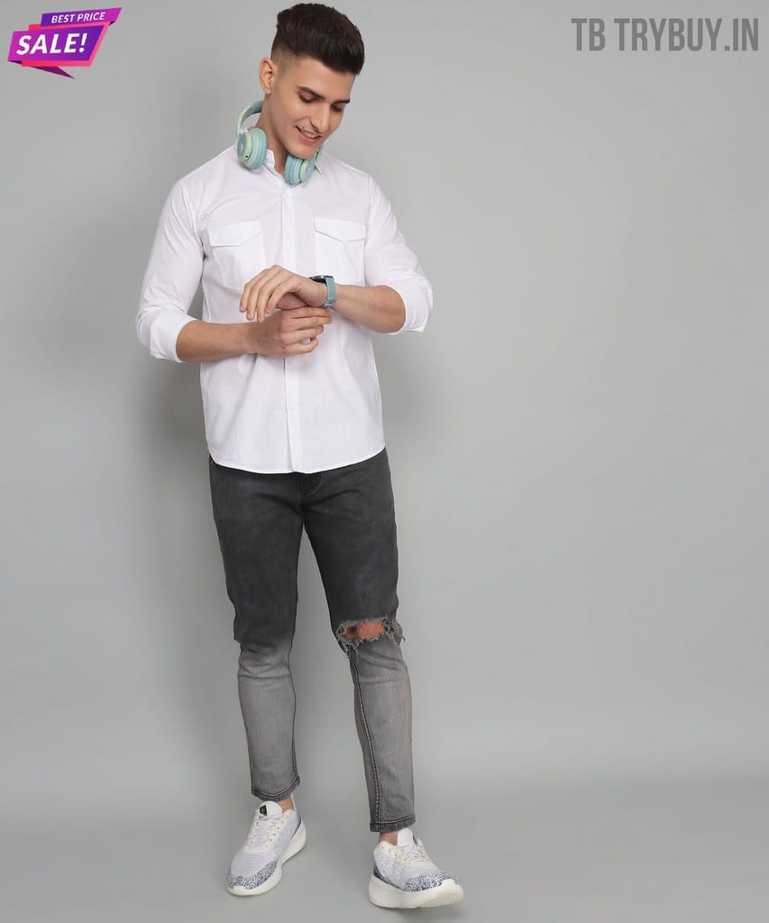 White Double Pocket Shirt
