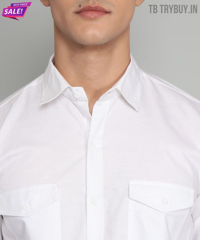 White Double Pocket Shirt