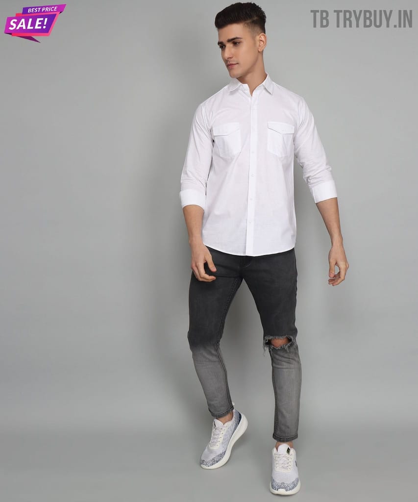 White Double Pocket Shirt