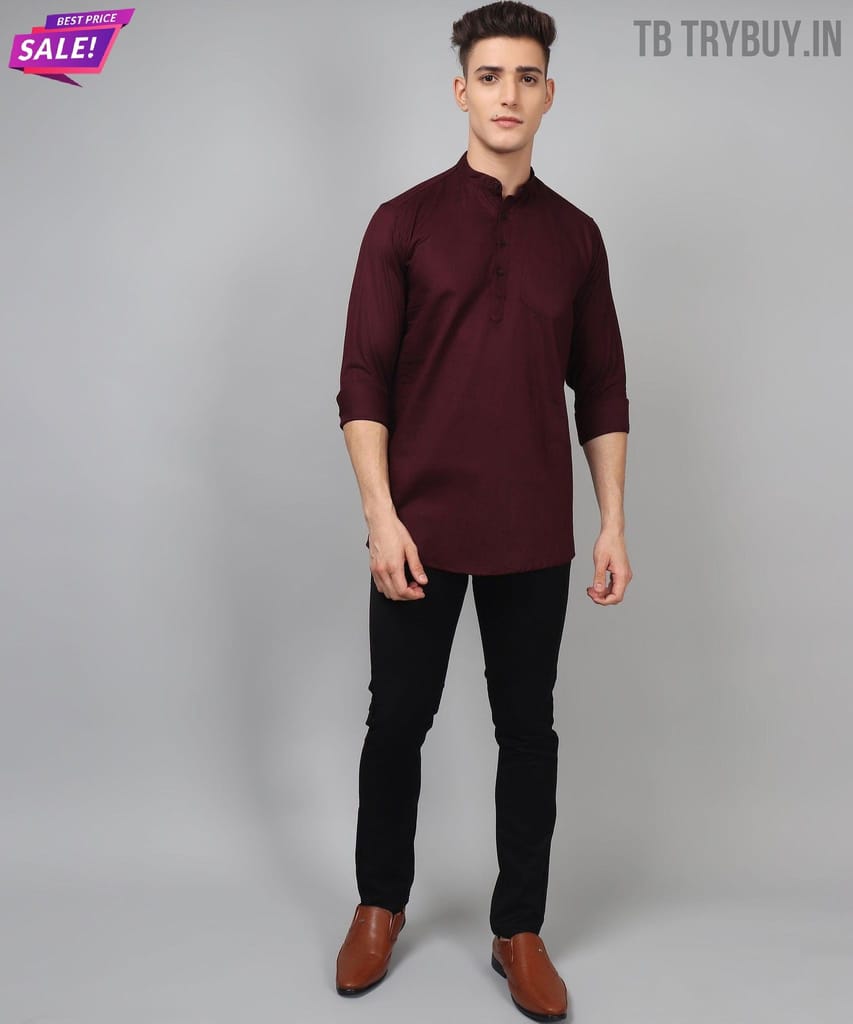 Ethnic WineRed Kurta for Men