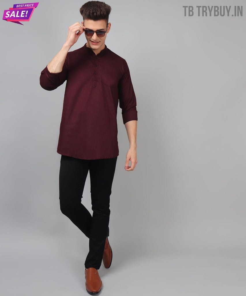 Ethnic WineRed Kurta for Men