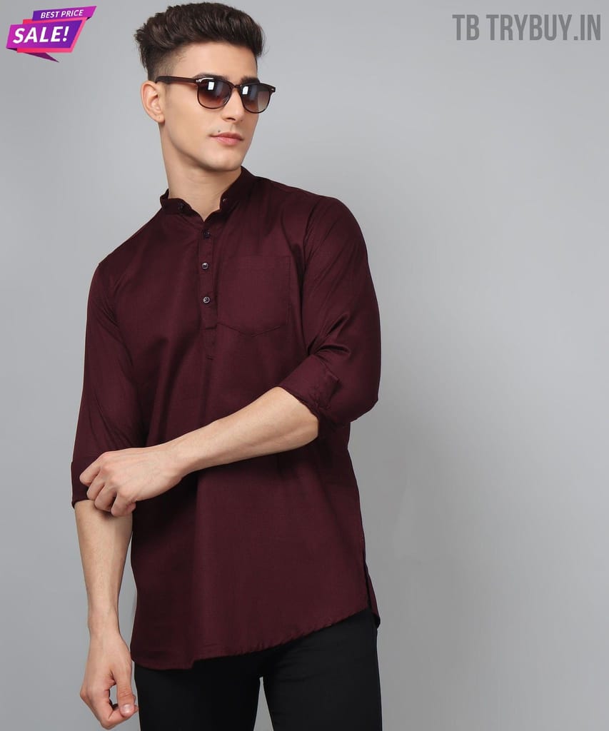 Ethnic WineRed Kurta for Men