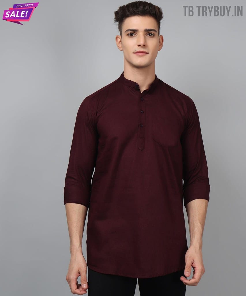 Ethnic WineRed Kurta for Men