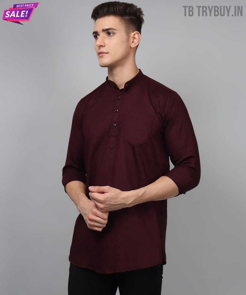 Ethnic WineRed Kurta for Men