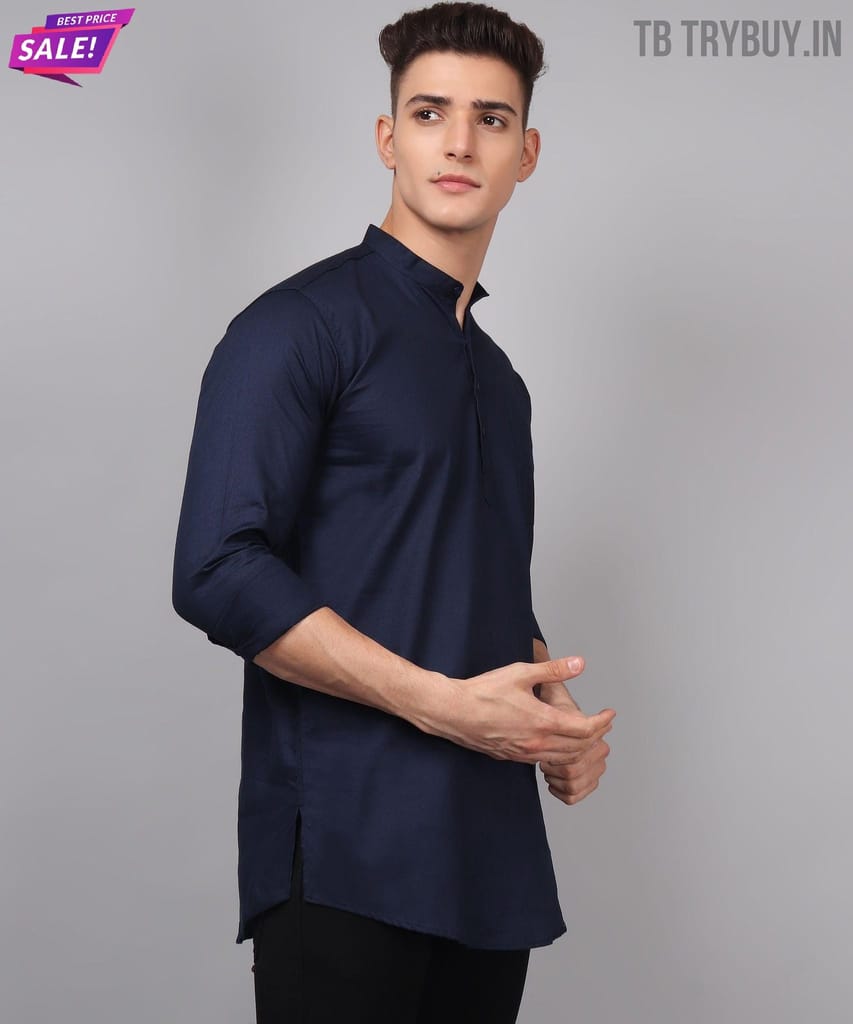 Ethnic Navy Blue Kurta for Men