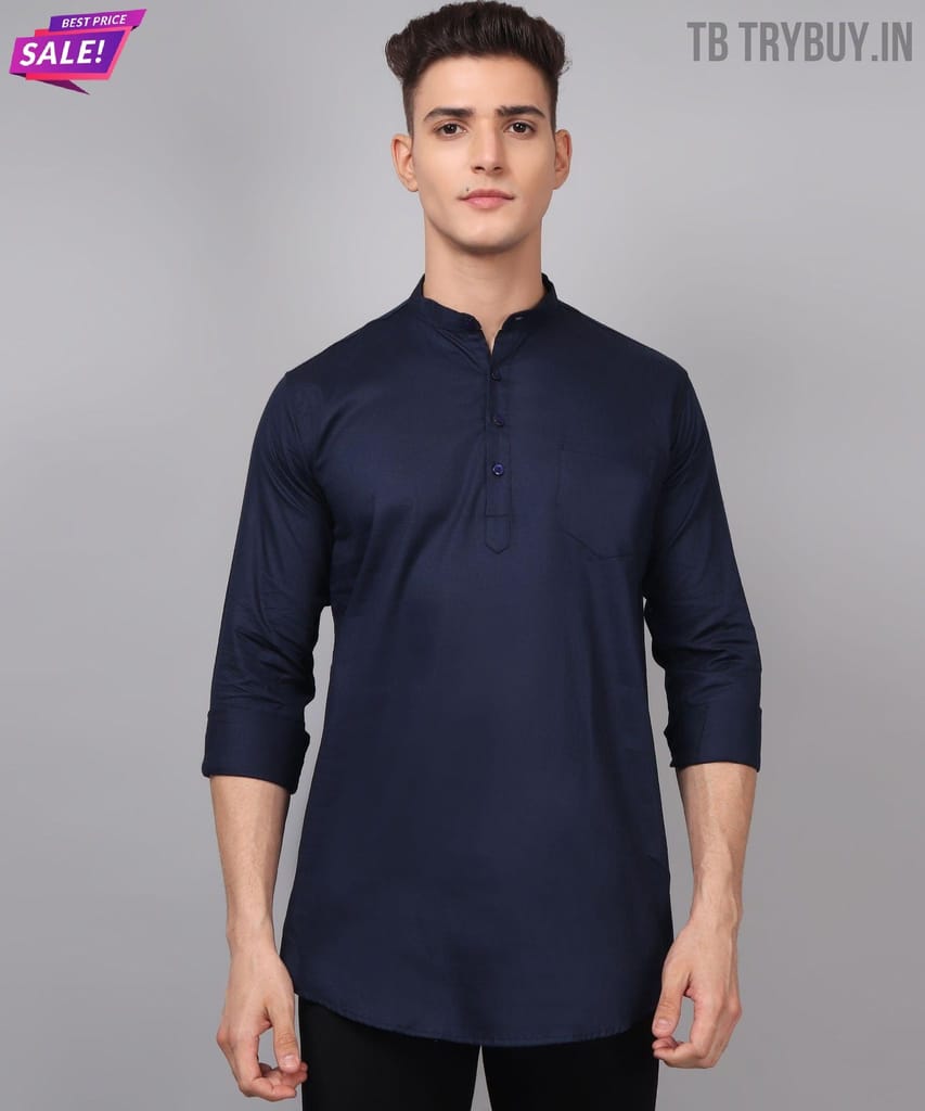 Ethnic Navy Blue Kurta for Men