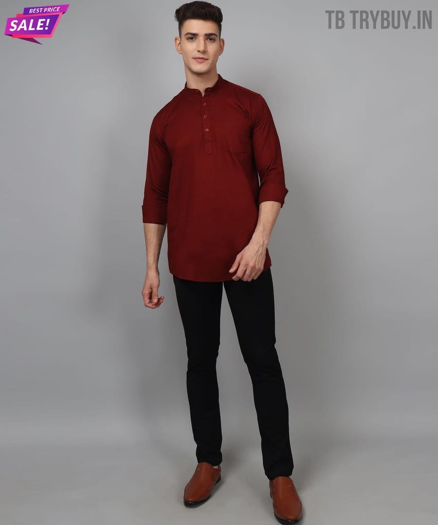 Maroon Ethnic Kurta for Men