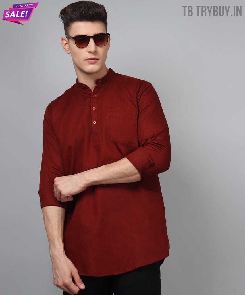 Maroon Ethnic Kurta for Men