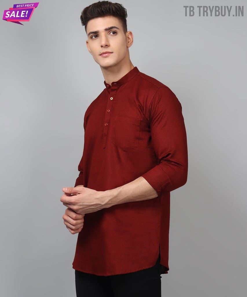 Maroon Ethnic Kurta for Men