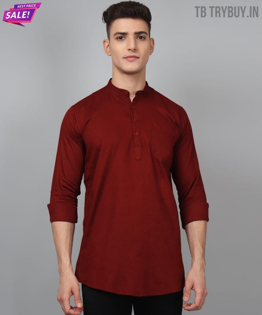 Maroon Ethnic Kurta for Men