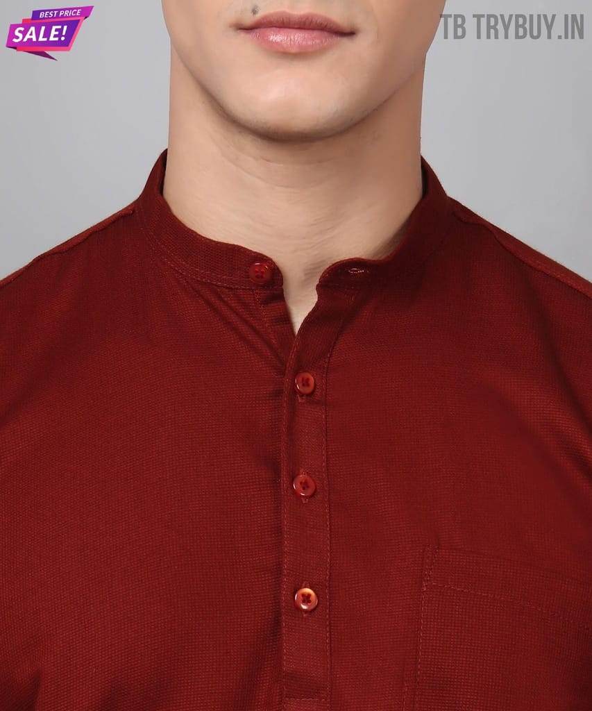Maroon Ethnic Kurta for Men