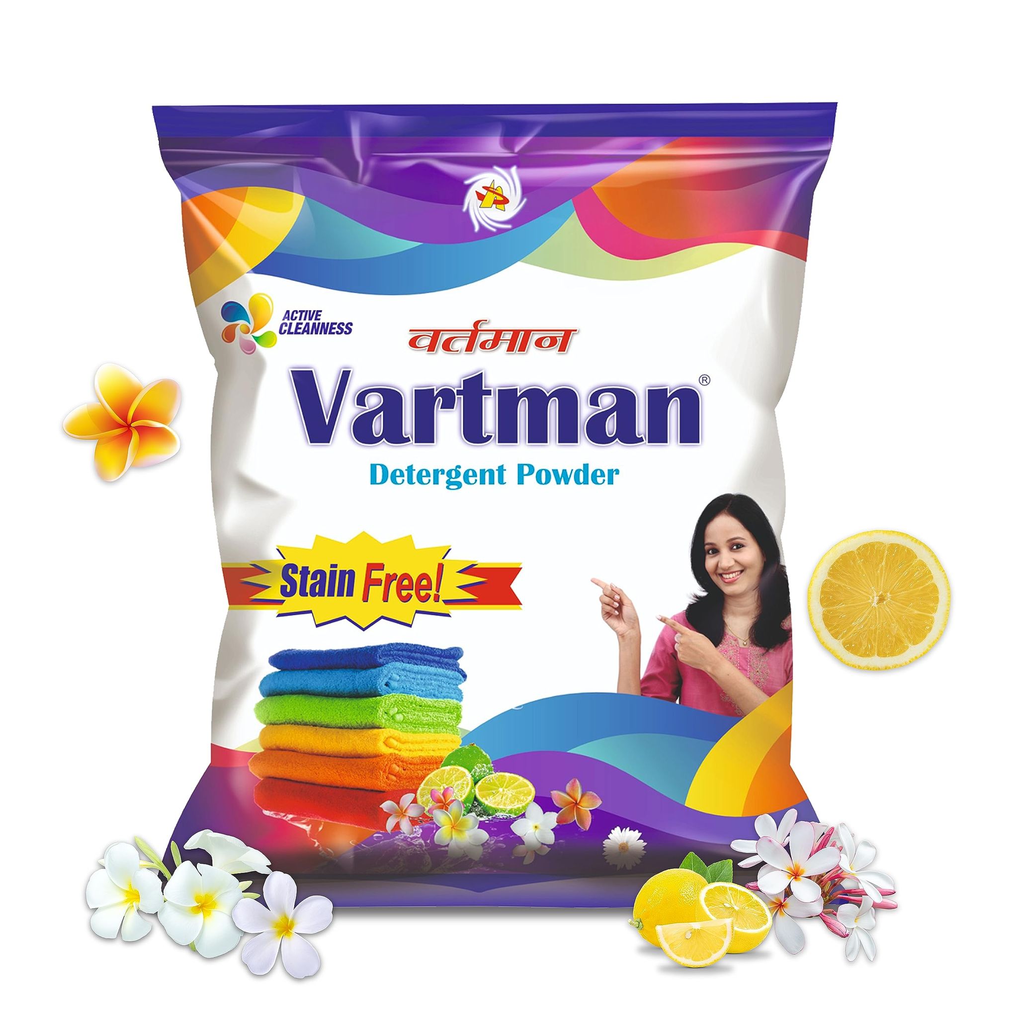 Vartman Double Power Detergent Washing Powder Lemon 2KG