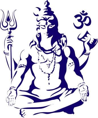 meditating shiva blue