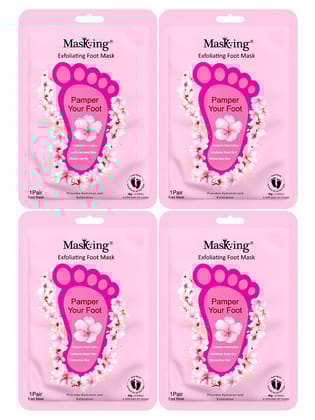 Masking foot Hydrating, Deep Moisturizing and Exfoliating Foot Mask for Smooth and Silky Foot (Pack 4) 20g