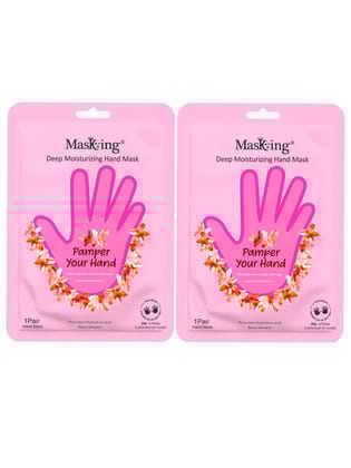 Masking Hand Mask for Deep Moisturising, Hydration & Nourishment, Remove dull, dry skin, Softens nails and cuticles, Hand Mask for Soft and Silky Hands each 20g (pack of 2)
