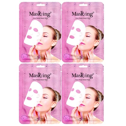 Sheet mask for glowing skin - Glow Facial Sheet Mask for Skin Brightening and Lightening Suitable All Skin Type Pack of 04 (20g Each) Sheet mask for glowing skin - Glow Facial Sheet Mask for Skin Brightening and Lightening Suitable All Skin Type Pack of 04 (20g Each)