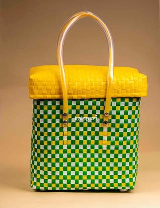 Handwoven Picnic Basket with Lid