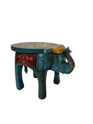 Wooden Painting Decorative Rajastani Hand Painted Elephant Stool  Rajasthani Home Decor Handicrafts Home Decorative Items in Living Room, Bedroom, Office  Showpiece Gifts