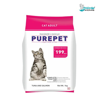 Purepet Tuna & Salmon Adult Dry Cat Food, 1 kg
