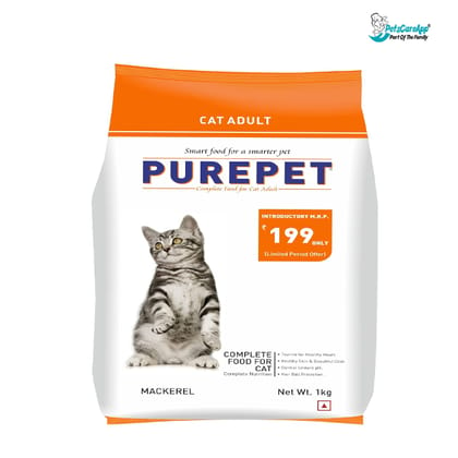 Purepet Mackerel Adult Dry Cat Food, 1 kg