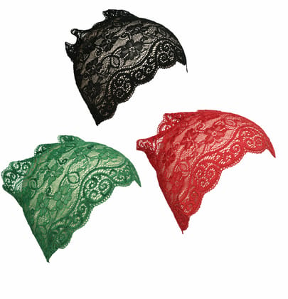 Girls and Womens Hijab Cap Hijab Headband, Under Hijab Scarf Black Green and Dark Red Naqab Head Scarf (3 pcs)