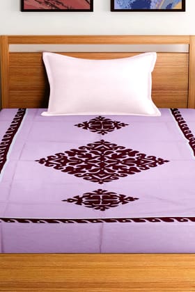 Garvi Gurjari (A Gujarat Govt Enterprise) Pink Applique Work Single Bedcover (GGCAWSB07)