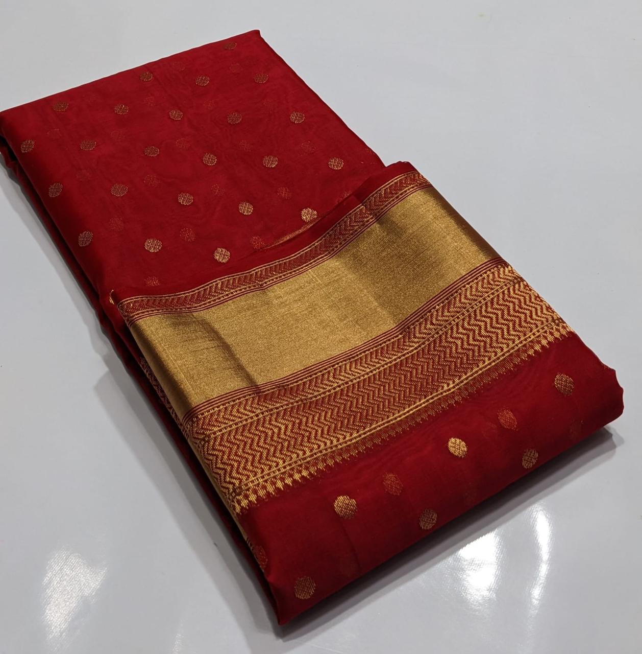 Handloom Katan Silk Chanderi  Saree for Wedding and Festive Occasions