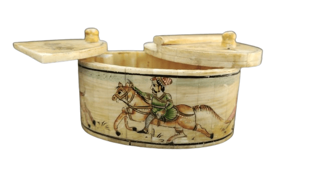 Jakir Hussain Bone Storage Box Miniature Painting Antique Finish Multipurpose Box set of 1
