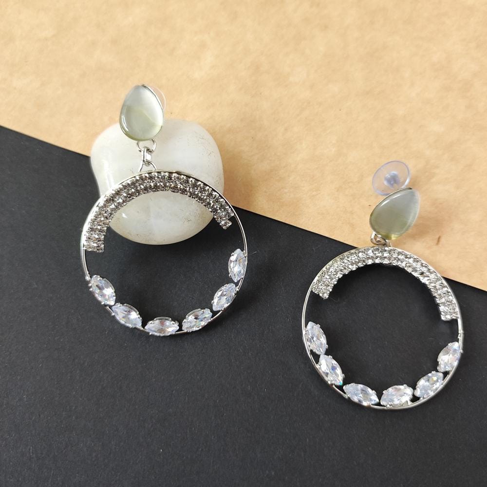 Beautiful Silver Oxidised Chandbali Earring For Women - Earrings | Buy online on ZillyBuy