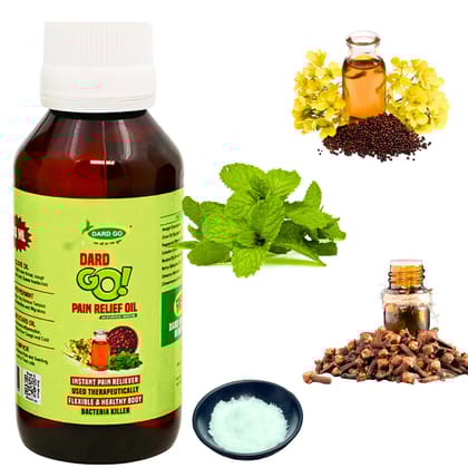 Dardgo Pain Relief Oil | Ideal for Joint Pain, Knee Pain, Neck Pain, Back Pain, Shoulder Pain, Sciatica Pain | Instant Pain Reliever | Ayurvedic & Non-Sticky, 100 ml + 20 ml + 2 Balm (Combo Pack)