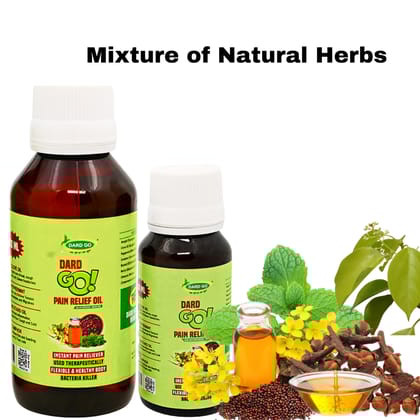 Dardgo Pain Relief Oil | Ideal for Joint Pain, Knee Pain, Neck Pain, Back Pain, Shoulder Pain, Sciatica Pain | Instant Pain Reliever | Ayurvedic & Non-Sticky, 100 ml + 60 ml (Combo Pack)