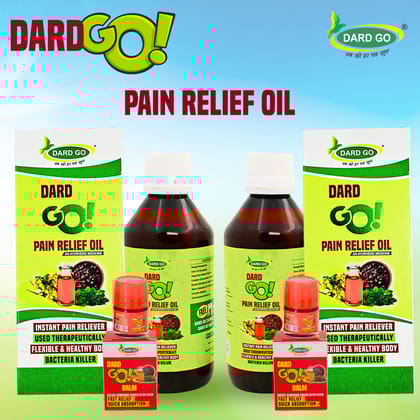 Dardgo Pain Relief Oil | Ideal for Joint Pain, Knee Pain, Neck Pain, Back Pain, Shoulder Pain, Sciatica Pain | Instant Pain Reliever | Ayurvedic & Non-Sticky, 200 ml (Pack of 2)