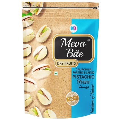 MEVABITE Roasted and Salted Organic Pistachios Pouch Pack |100% Pure and Organic Dry Fruit and Nuts