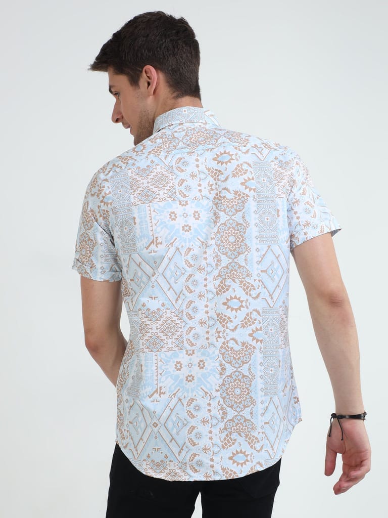 Golden Skyline Printed Half Sleeves Shirt