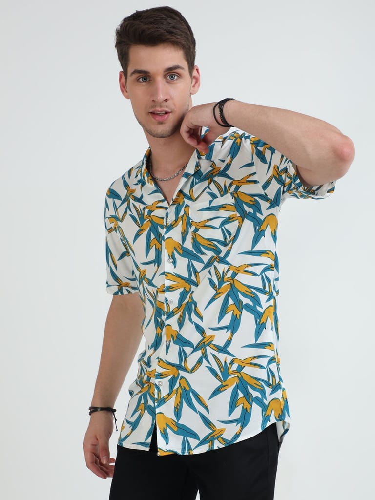 Tropicool Breeze Printed Half Sleeves Cuban Collar Shirt