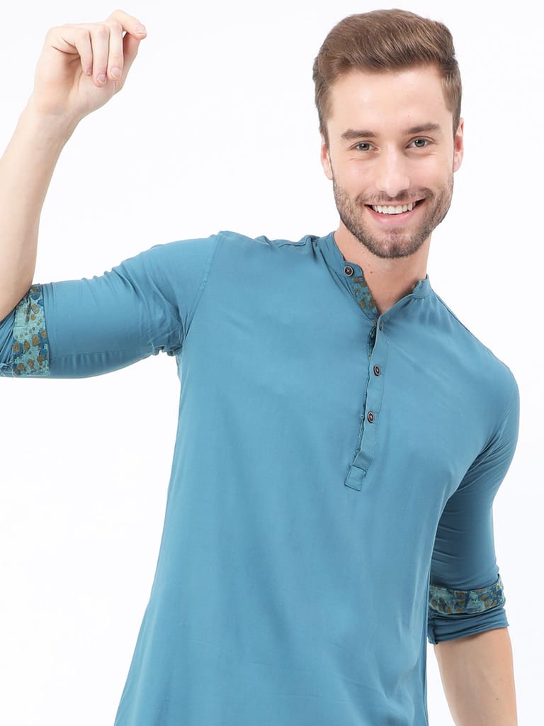 Steel Blue Slay Kurta