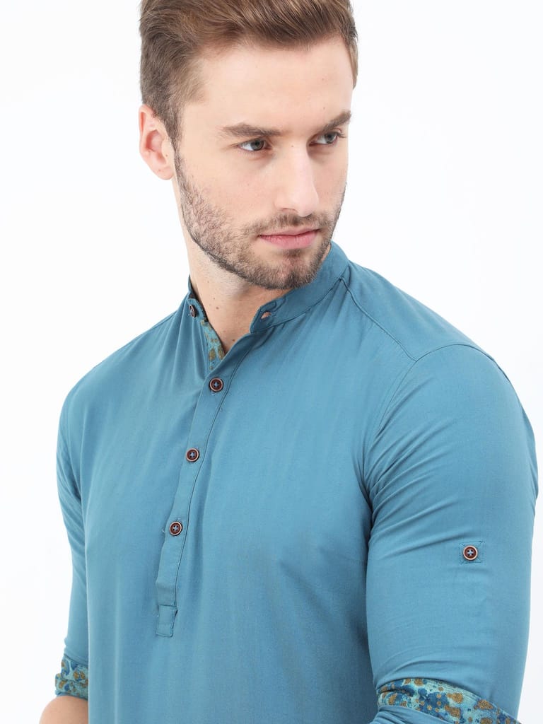 Steel Blue Slay Kurta