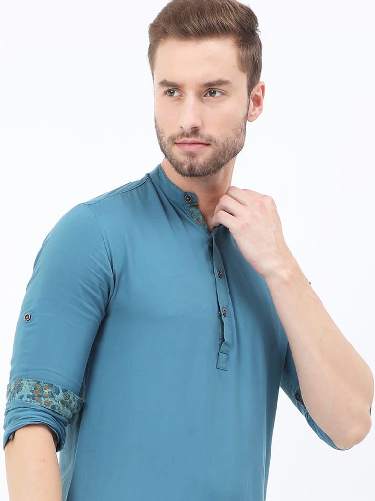 Steel Blue Slay Kurta