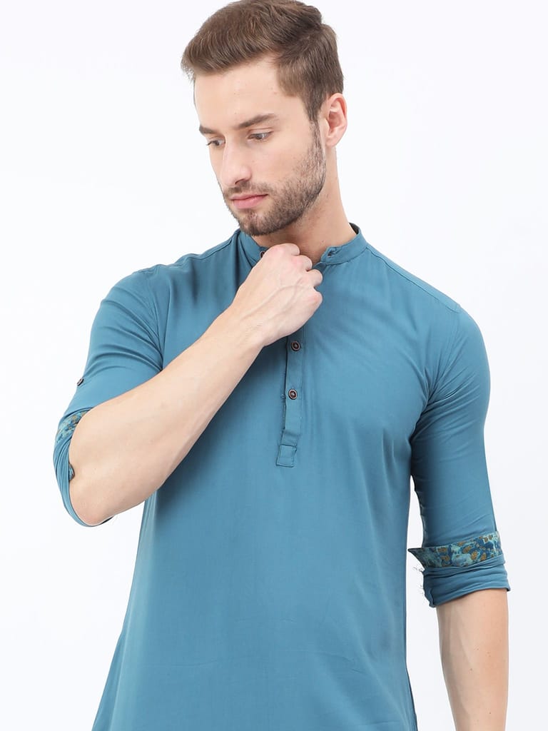 Steel Blue Slay Kurta